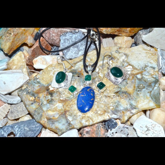 Copper Howlite Turquoise,Green Glass Bead Set - Picture 6 of 8